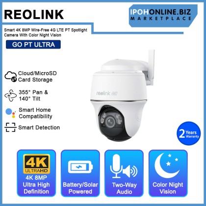 Reolink Go PT Ultra Smart 4K 8MP Wireless 4G LTE PT Battery Spotlight Camera with Color Night Vision Reolink Go PT Ultra Smart 4K 8MP Wireless 4G LTE PT Battery Spotlight Camera with Color Night Vision